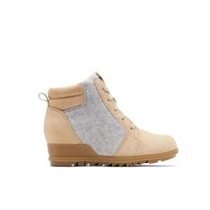 Sorel Women's Evie Lace-Up Hidden Wedge Ankle Booties Felt -Suede Size 7